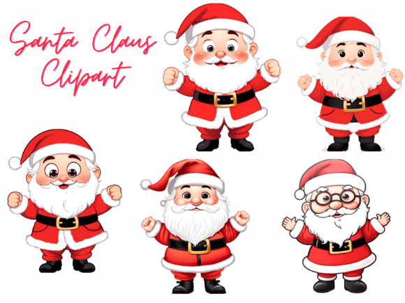 15 Santa Claus Christmas Bundle: Festive Illustrations