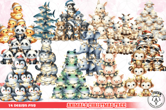Animals Christmas Tree Clipart PNG: Illustrations Review