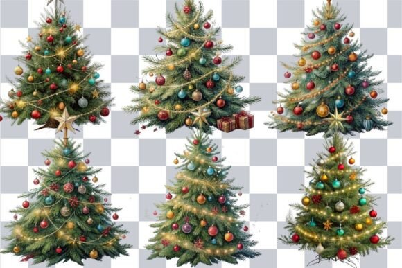 Christmas Tree Clipart Collection: Illustrations