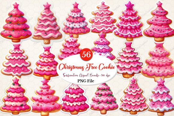 Christmas Tree Cookie Clipart Bundle: Festive Illustrations