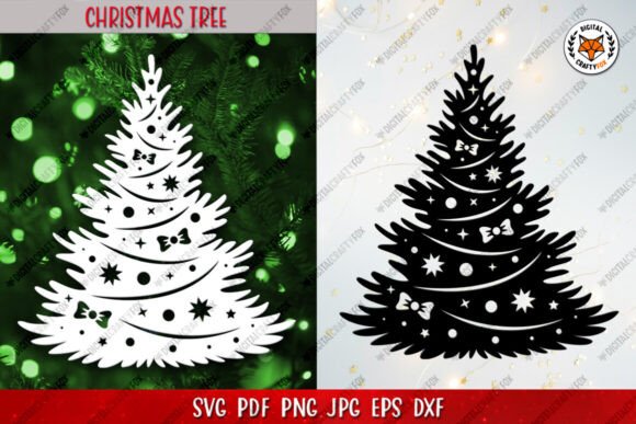 Christmas Tree Paper Cut SVG: Festive Illustrations