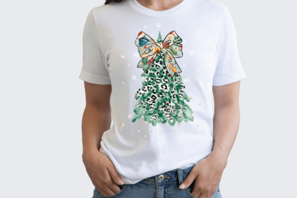 Coquette Glitter Christmas Tree PNG for Illustrations
