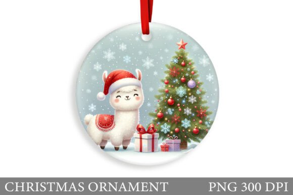 Cute Lama Ornament Sublimation Illustrations