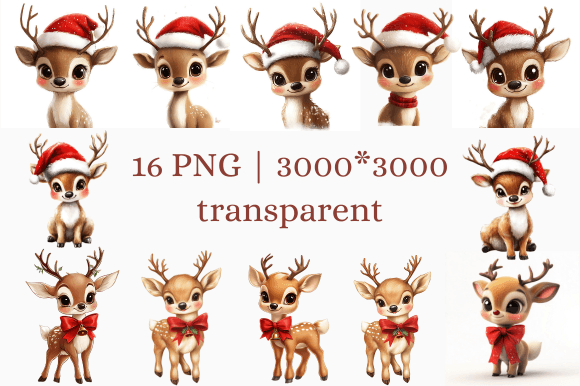 Festive Baby Reindeer: Charming Illustrations