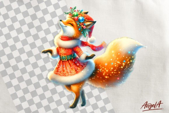 Fox Clipart for Christmas Illustrations