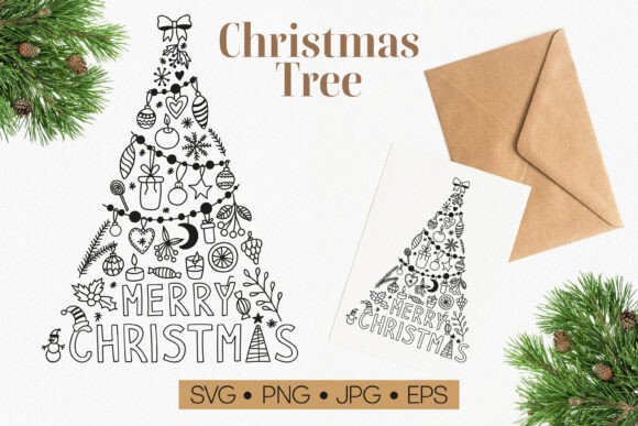 Merry Christmas Tree Svg: Illustrations for Festive Web Design