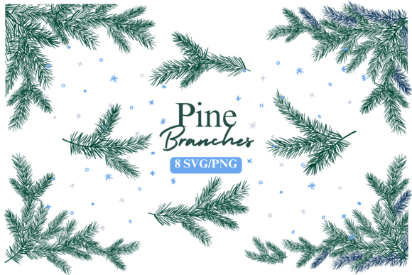 Pine Tree Christmas Branches SVG: Illustrations
