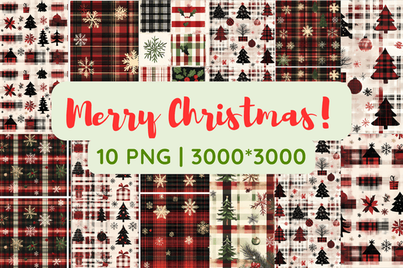 Plaid Christmas Cheer: Festive Illustrations