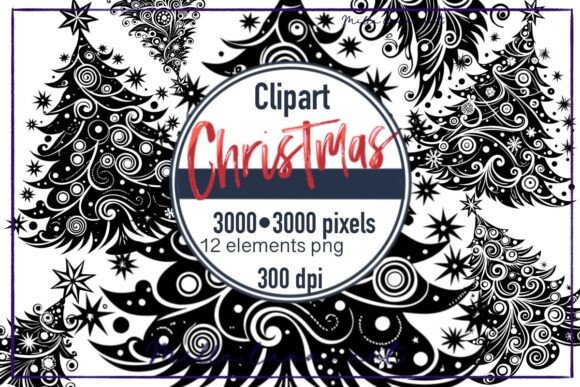 Review: Christmas Tree Black New Year Beauty PNG for Illustrations