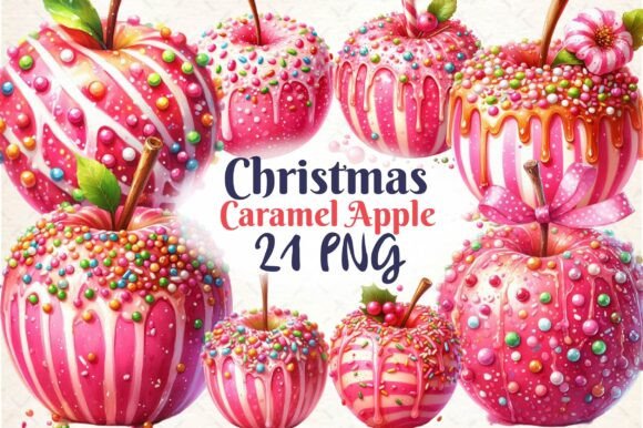 Reviewing Christmas Caramel Apple ClipArt for Holiday Stitching