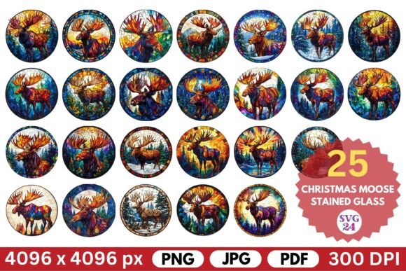 Reviewing the Christmas Moose Stained Glass Design