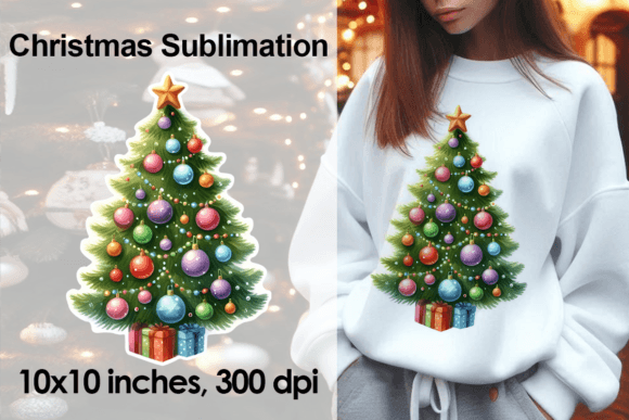 Reviewing the Watercolor Christmas Tree Sticker PNG for Embroidery