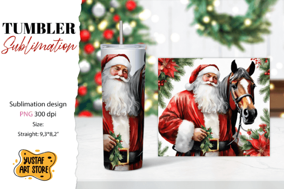 Santa Tumbler Wrap: Festive Illustrations