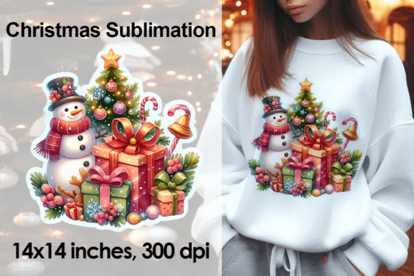 Watercolor Christmas Sticker PNG Illustrations