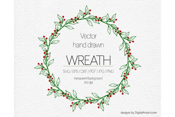Xmas Wreath Frame: Festive Illustrations for Branding